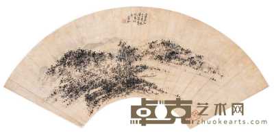 黄宾虹 富春江上 扇面 17.5×52.5cm